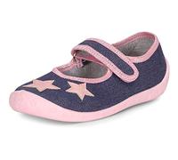 Ladeheid Pantoufles pour Enfants pour Filles avec Fermeture à Scratch - Chaussons Respirants pour l'école, la Maternelle et la Maison LARW007 (Jeans Rose Étoiles, 28 EU)