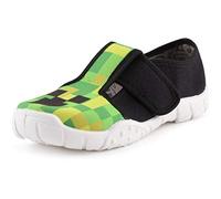Ladeheid Pantoufles pour garçons Chaussons pour Enfants avec Fermeture à Scratch, Confortables et résistants, Parfaits pour l'école, Les promenades et la Maison LARW005 (Blanc/Noir/Vert, 25 EU)