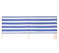 Ladeheid Paravent de Plage avec Poteau en Bois Accessoire Pratique de Plage LAEX001 (Rayures, 10 m)
