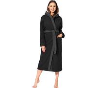 Ladeheid Peignoir de Bain Éponge 100% Coton Femme LA40-191 (Noir-30/Gris Foncé-12, XXL)