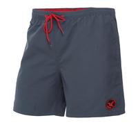 Ladeheid Short de Bain Homme, Séchage Rapide avec Doublure en Filet, Maillot de Bain Homme Piscine, Poches Latérales et Arrière, Taille Élastique avec Cordon LA40-128 (Jean Foncé, 5XL)