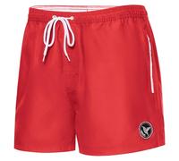 Ladeheid Short de Bain Homme, Séchage Rapide avec Doublure en Filet, Poches Latérales et Arrière, Taille Élastique avec Cordon, Confortable et Respirant pour Natation LA40-199 (Rouge, 4XL)