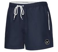 Ladeheid Short de Bain Homme, Séchage Rapide avec Doublure en Filet, Poches Latérales et Arrière, Taille Élastique avec Cordon, Confortable et Respirant pour Natation LA40-199 (Bleu Marine, 4XL)