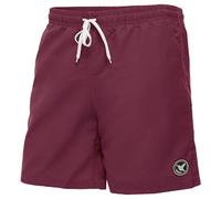 Ladeheid Short de Bain Homme, Séchage Rapide avec Filet Intérieur, Maillot de Bain Homme Piscine, Poches Latérales et Arrière, Ceinture Élastique avec Cordon Ajustable LA40-129 (Bourgogne, 4XL)