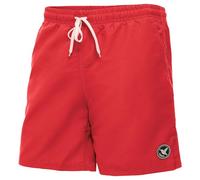 Ladeheid Short de Bain Homme, Séchage Rapide avec Filet Intérieur, Maillot de Bain Homme Piscine, Poches Latérales et Arrière, Ceinture Élastique avec Cordon Ajustable LA40-129 (Rouge, 3XL)