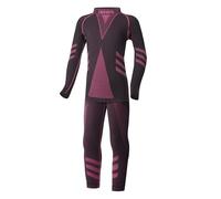 Ladeheid sous-vêtements Thermiques Ensemble Shirt Manches Longues Caleçon Long Unisexe Enfant LAGI009 (Noir/Rose, 122-128)