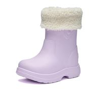 Ladeheid x Camminare Bottes de pluie enfant en EVA légères et imperméables avec doublure chaude amovible, semelle antidérapante, confort d’hiver, entretien facile LA-CA-19 (Lilas Clair, 34/35 EU)