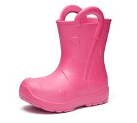 Ladeheid x Camminare Bottes de Pluie Enfant en EVA Ultralégères LA-CA-20 | Chaussures Imperméables, Bottes Wellington pour Garçons et Filles, Antidérapante, Poignées, Motif Parapluie, Tailles 22-35 EU