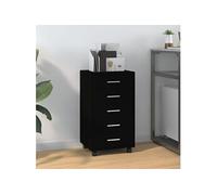 342671 vidaXL Armoire à tiroirs avec roulettes Noir Bois d'ingénierie