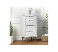 Ladekast MOLDE 40x35x82 cm massief grenenhout wit350502