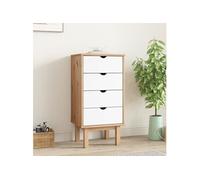 Ladekast OTTA 45x39x90 cm massief grenenhout bruin en wit348581