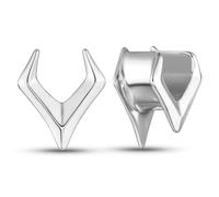 LADEMAYH Bouchons d'oreilles tunnels hypoallergéniques, flèche en forme de V, design géométrique 3D, acier inoxydable chirurgical 316L, bijou de corps minimaliste pour oreilles étirées, style punk et