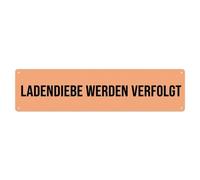 Ladendiebe Werden Verfolgt Plaque en métal avec inscription « Warning Notice »
