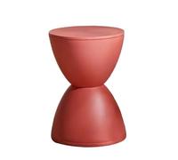 LADFRTYU Banc À Chaussures Repose-Pieds for la Maison, créatif, Moderne et Minimaliste, Banc à Langer, Mode, Tabouret Rond en Plastique épais, Pouf d'attente(Red)