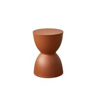 LADFRTYU Banc À Chaussures Repose-Pieds for la Maison, créatif, Moderne et Minimaliste, Banc à Langer, Mode, Tabouret Rond en Plastique épais, Pouf d'attente(Rugged Brown Red)