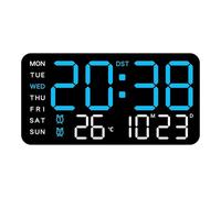 LADFRTYU Horloge Murale Numérique Temperature Digital Wall Clock LED Display USB/Battery Large Table Alarm Clocks for Living Room Bedroom Home Decorations(Black Shell 8)