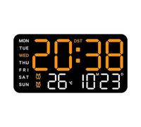 LADFRTYU Horloge Murale Numérique Temperature Digital Wall Clock LED Display USB/Battery Large Table Alarm Clocks for Living Room Bedroom Home Decorations(Black Shell 6)