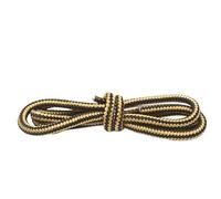 LADFRTYU Lacets Chaussures Lot de 2 paires lacets ronds rayés bicolores en polyester 4 mm for chaussures travail, bottes Martin, cuir, 100/120/150 cm Lacci Per Scarpe Sportive(Yellow Black,150cm)