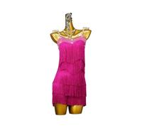 LADFRTYU Robe De Danse Latine Robe à Franges de Danse Latine Costume scène Adulte Jupe Performance compétition classement d'art(Clear,XXXL)