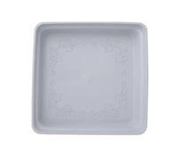 LADFRTYU Soucoupe Pot Fleur Soucoupe Plante Carrée Plastique | Prévention de l'arrosage excessif des pots de jardin extérieurs d'intérieur de bac d'égouttement(Grey White 24cm)