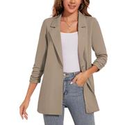 LADI TREND Blazer long décontracté à manches longues pour femme, manteau surdimensionné à un bouton, costume formel, K-light Camel, XL