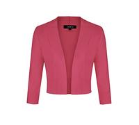 LADI TREND Cardigan court élégant ouvert sur le devant pour femme - Style vintage - Manches 3/4, rose corail, XL