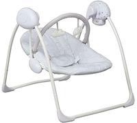 LADIDA Balançoire électrique pliable pour bébé, motif éléphant et girafe gris, musique apaisante, convient aux nouveau-nés,