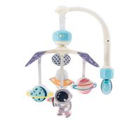 LADIDA Mobile pour bébé, avec fonction de lecture de musique et de rotation, thème vol et espace, facilement portable et transportable (bleu)