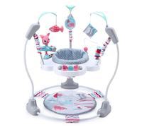 LADIDA Stationary Jumper Jumperoo Centre d'activité pour bébé avec jouet interactif, siège rotatif à 360°, jouet musical et réglable en hauteur (Nordic Forest Pink)