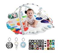 LADIDA Tapis de jeu multi-sensoriel pour nouveau-nés et tout-petits, développement de la vue, du toucher et de l'ouïe, comprend un coussin ventral, un miroir et des jouets interactifs -2204
