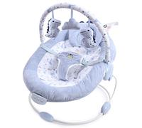 LADIDA Transat pour bébé avec vibrations et mélodies apaisantes, bruit blanc, barres de jouets amovibles avec jouets mignons 0m+ Agneau gris (Bleu)