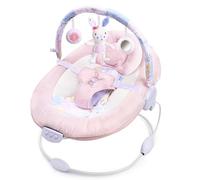 LADIDA Transat pour bébé avec vibrations et mélodies apaisantes, bruit blanc, barres de jouets amovibles avec jouets mignons 0m+ Agneau gris (Rose)