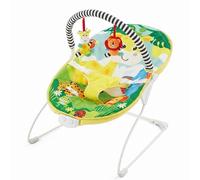 LADIDA Transat pour bébé, thème safari lumineux et coloré, musique apaisante et vibrations pour détendre et divertir