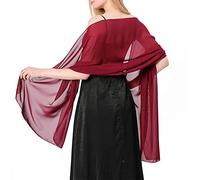 Ladiery Chale Femme Elegant Mousseline Etoles Femme et doux tulle Mousseline de soie Echarpes Mariage Soirée de gala Foulard