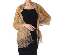 Ladiery Chale Mariage Femmes Floral Dentelle Elégant Châle Étole avec Frange Cérémonies Parties Fêtes