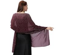Ladiery Châles et écharpes pour robes de soirée, châle en mousseline étincelante pour invitées de mariage pour femme, fête formelle, événement d'été, rouge vin, 79" x 28" / 200 cm x 70 cm