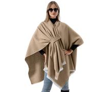 Ladiery Écharpe châle pashmina pour femme avec poche, ceinture à nouer et franges, légère et chaude en tricot pour femme, kaki, taille unique
