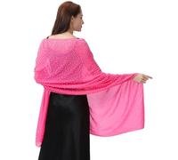 Ladiery Écharpes et foulards pour robes de soirée, mousseline de soie transparente douce avec strass scintillants, écharpes de mariage, écharpes formelles et foulards pour femmes, Rose, 79" x 28" /