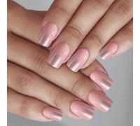 Ladiery Lot de 24 faux ongles artificiels réutilisables - Carrés moyens - Rose - Paillettes roses - Avec kit d'outils de colle - Pour mariage, festival, vacances - Cadeau