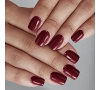 Ladiery Lot de 24 faux ongles courts carrés, rouges, réutilisables, légers, avec kit d'outils de colle, pour mariage, festival, vacances, cadeau