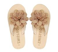 Ladies Arch Support Flip Flops Noir Appliques Plaque de yoga en Élégante Casual Thong Sandales Design léger Respirable Chaussures de plage d'été Convient pour la baignade Plage à pied (Khaki, 39)