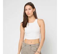 Ladies Cropped Rib Top blanc XS
