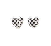 Ladies earrings Black Heart Mosaic Stud Gift For Women New Unusual Earing Fine Jewelry Earrings