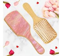 Ladies Hair Brush,Smooth Hair Bun Brush for Removing Hair Suitable for All Hairstyles,High Quality Natural Wood and Bamboo Brush for Massaging Scalp.[O74]