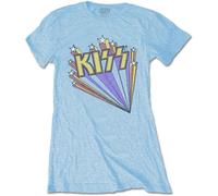 KISS T Shirt Stars Vintage Band Logo Nouveau Officiel Femme Skinny Fit Light