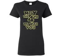 Ladies May The 4th Be with You T-Shirt Tee Manches Courtes(Large)