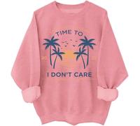 Ladies of Percebu Sweat à capuche avec inscription Time to I Don't Care, rose, M