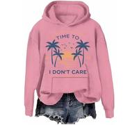 Ladies of Percebu Sweat à capuche avec inscription Time to I Don't Care, Rose., M