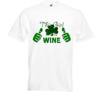 Ladies Saint Patrick's Day Tee Shirt - This Girl Needs Wine77109 Manches Courtes(3X-Large)