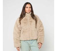 Ladies Short Faux Fur Puffer Jacket beige S
